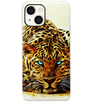 ADEL Siliconen Back Cover Softcase Hoesje voor iPhone 13 - Tijger