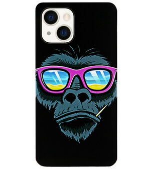 ADEL Siliconen Back Cover Softcase Hoesje voor iPhone 13 Mini - Gorilla Apen