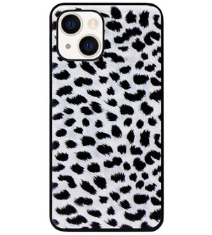 ADEL Siliconen Back Cover Softcase Hoesje voor iPhone 13 Mini - Luipaard Wit