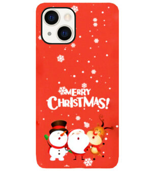 ADEL Siliconen Back Cover Softcase Hoesje voor iPhone 13 Mini - Kerstmis Rood