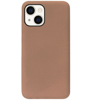 ADEL Siliconen Back Cover Softcase Hoesje voor iPhone 13 Mini - Bruin