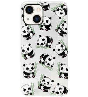 ADEL Siliconen Back Cover Softcase Hoesje voor iPhone 13 Mini - Panda Liggend