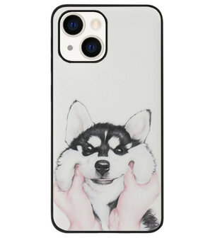 ADEL Siliconen Back Cover Softcase Hoesje voor iPhone 13 Mini - Husky Hond