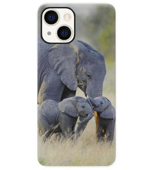 ADEL Siliconen Back Cover Softcase Hoesje voor iPhone 13 Mini - Olifant Familie