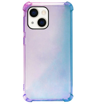 ADEL Siliconen Back Cover Softcase Hoesje voor iPhone 13 Mini - Kleurovergang Blauw Paars