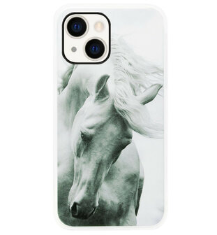 ADEL Siliconen Back Cover Softcase Hoesje voor iPhone 13 Mini - Paarden