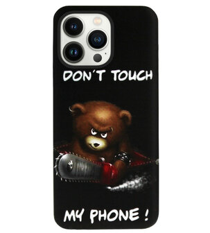 ADEL Siliconen Back Cover Softcase Hoesje voor iPhone 13 Pro - Don&#039;t Touch My Phone Beren