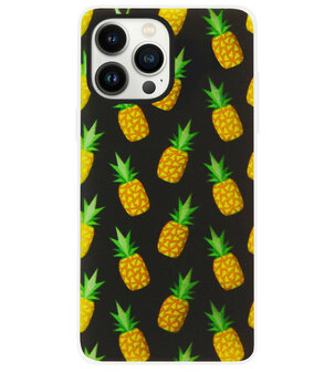 ADEL Siliconen Back Cover Softcase Hoesje voor iPhone 13 Pro - Ananas