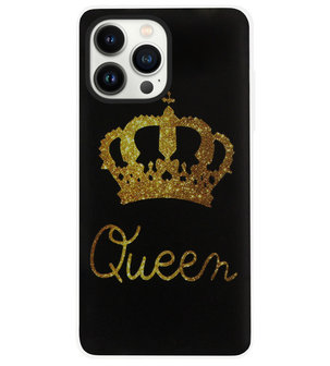 ADEL Siliconen Back Cover Softcase Hoesje voor iPhone 13 Pro - Queen Koningin
