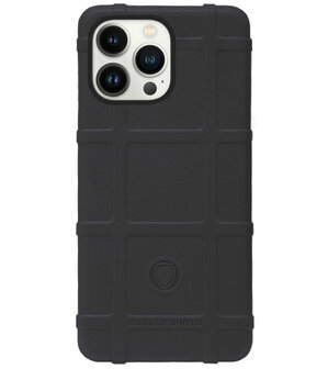 RUGGED SHIELD Rubber Bumper Case Hoesje voor iPhone 13 Pro - Zwart