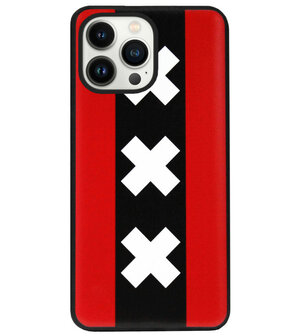 ADEL Siliconen Back Cover Softcase Hoesje voor iPhone 13 Pro - Amsterdam Andreaskruisen