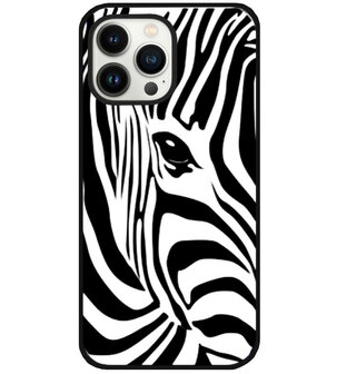 ADEL Siliconen Back Cover Softcase Hoesje voor iPhone 13 Pro Max - Zebra Wit
