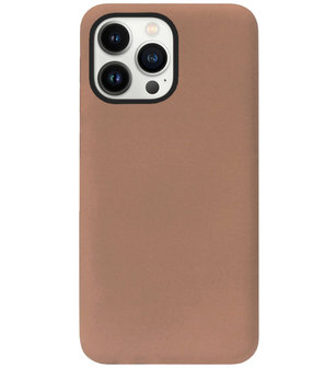 ADEL Siliconen Back Cover Softcase Hoesje voor iPhone 13 Pro Max - Bruin
