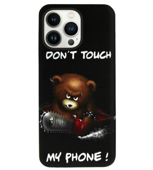 ADEL Siliconen Back Cover Softcase Hoesje voor iPhone 13 Pro Max - Don&#039;t Touch My Phone Beren