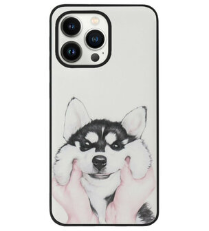 ADEL Siliconen Back Cover Softcase Hoesje voor iPhone 13 Pro Max - Husky Hond
