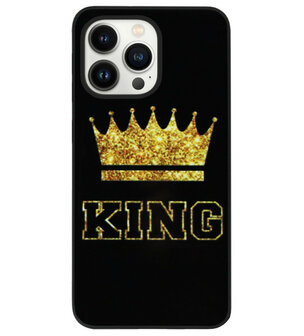 ADEL Siliconen Back Cover Softcase Hoesje voor iPhone 13 Pro Max - King Koning
