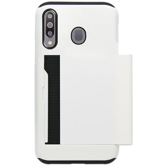 ADEL Kunststof Back Cover Hardcase Hoesje voor Samsung Galaxy M30 - Pasjeshouder Wit