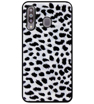 ADEL Siliconen Back Cover Softcase Hoesje voor Samsung Galaxy M30 - Luipaard Wit