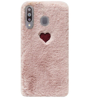 ADEL Siliconen Back Cover Softcase Hoesje voor Samsung Galaxy M30 - Hartjes Roze