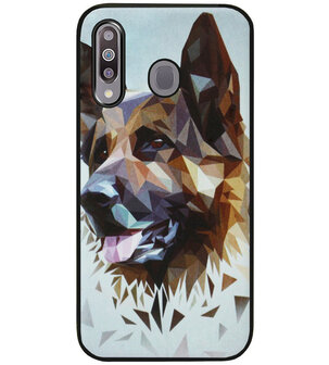 ADEL Siliconen Back Cover Softcase Hoesje voor Samsung Galaxy M30 - Duitse Herder Hond