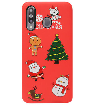 ADEL Siliconen Back Cover Softcase Hoesje voor Samsung Galaxy M30 - Kerstmis Rood