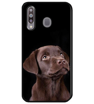ADEL Siliconen Back Cover Softcase Hoesje voor Samsung Galaxy M30 - Labrador Retriever Hond Bruin