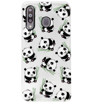 ADEL Siliconen Back Cover Softcase Hoesje voor Samsung Galaxy M30 - Panda Liggend