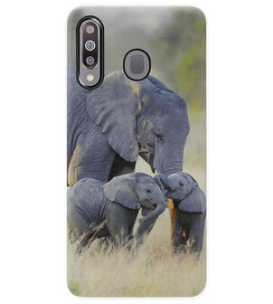 ADEL Siliconen Back Cover Softcase Hoesje voor Samsung Galaxy M30 - Olifant Familie