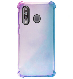 ADEL Siliconen Back Cover Softcase Hoesje voor Samsung Galaxy M30 - Kleurovergang Blauw Paars