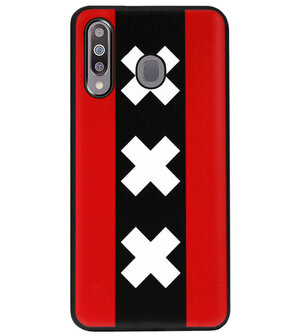 ADEL Siliconen Back Cover Softcase Hoesje voor Samsung Galaxy M30 - Amsterdam Andreaskruisen