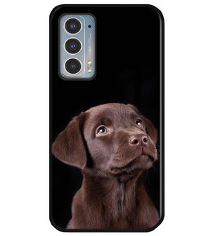 ADEL Siliconen Back Cover Softcase Hoesje voor Motorola Moto Edge 20 - Labrador Retriever Hond Bruin