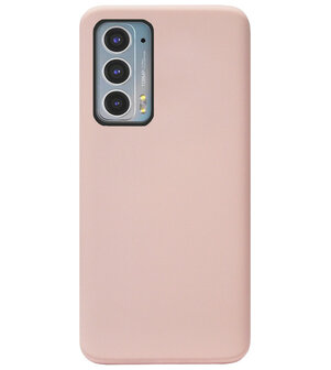 ADEL Premium Siliconen Back Cover Softcase Hoesje voor Motorola Moto Edge 20 - Lichtroze