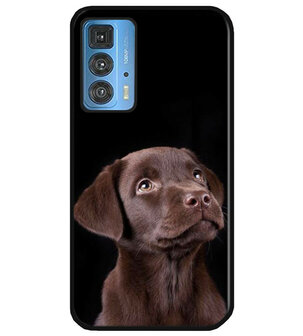 ADEL Siliconen Back Cover Softcase Hoesje voor Motorola Moto Edge 20 Pro - Labrador Retriever Hond Bruin