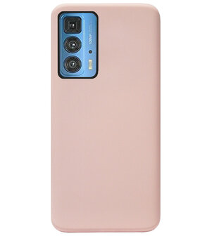 ADEL Premium Siliconen Back Cover Softcase Hoesje voor Motorola Moto Edge 20 Pro - Lichtroze