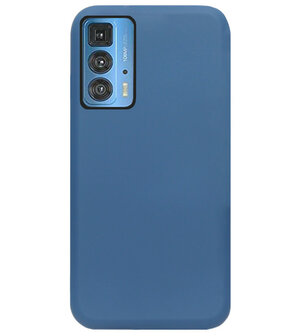 ADEL Premium Siliconen Back Cover Softcase Hoesje voor Motorola Moto Edge 20 Pro - Blauw