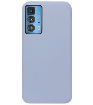 ADEL Premium Siliconen Back Cover Softcase Hoesje voor Motorola Moto Edge 20 Pro - Lavendel Grijs