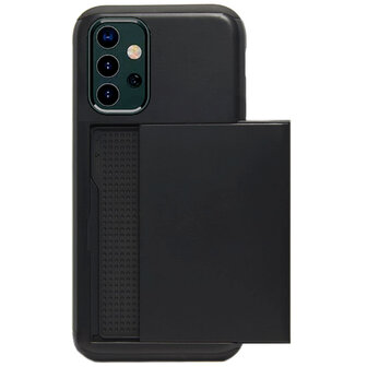ADEL Kunststof Back Cover Hardcase Hoesje voor Samsung Galaxy A32 (5G) - Pasjeshouder Zwart