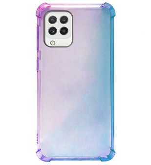 ADEL Siliconen Back Cover Softcase Hoesje voor Samsung Galaxy M22/ A22 (4G) - Kleurovergang Blauw Paars