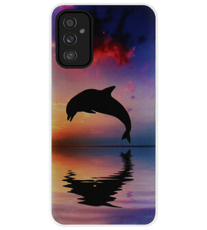 ADEL Kunststof Back Cover Hardcase Hoesje voor Samsung Galaxy M52 - Dolfijn