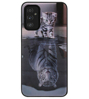 ADEL Siliconen Back Cover Softcase Hoesje voor Samsung Galaxy M52 - Poezen Schaduw Tijger