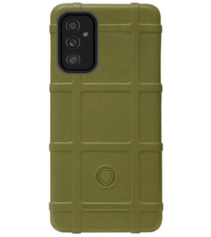 RUGGED SHIELD Rubber Bumper Case Hoesje voor Samsung Galaxy M52 - Groen