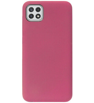 ADEL Premium Siliconen Back Cover Softcase Hoesje voor Samsung Galaxy A22 (5G) - Bordeaux Rood