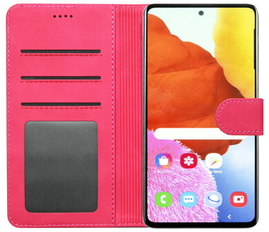 LC.IMEEKE Kunstleren Book Case Portemonnee Pasjes Hoesje voor Samsung Galaxy S22 Plus - Roze