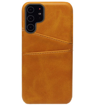 ADEL Kunstleren Back Cover Pasjes Hoesje voor Samsung Galaxy S22 Plus - Bruin