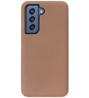 ADEL Siliconen Back Cover Softcase Hoesje voor Samsung Galaxy S21 FE - Bruin