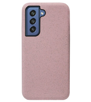 ADEL Tarwe Stro TPU Back Cover Softcase Hoesje voor Samsung Galaxy S21 FE - Duurzaam Afbreekbaar Milieuvriendelijk Roze