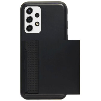 ADEL Kunststof Back Cover Hardcase Hoesje voor Samsung Galaxy A53 - Pasjeshouder Zwart