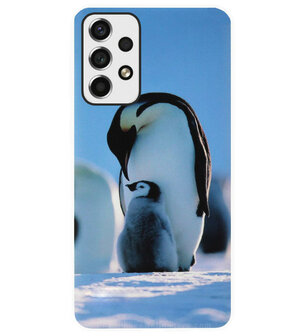 ADEL Siliconen Back Cover Softcase Hoesje voor Samsung Galaxy A73 - Pinguin Blauw