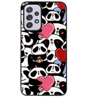 ADEL Siliconen Back Cover Softcase Hoesje voor Samsung Galaxy A33 - Panda Hartjes