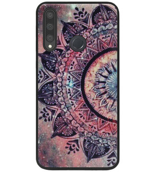 ADEL Siliconen Back Cover Softcase Hoesje voor Huawei P40 Lite E - Mandala Bloemen Rood